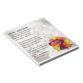 Bloc-note Mère du poème de mariée - Fleurs (Incliné)