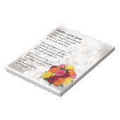 Bloc-note Mère du poème de mariée - Fleurs (Tourné)