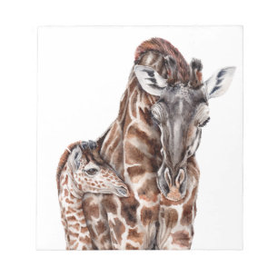 Bloc-note Mère Giraffe avec Bébé Giraffe