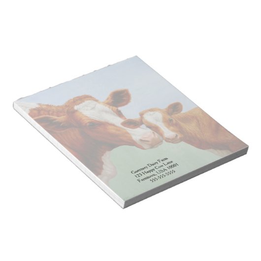 Bloc-note Mère Guernesey Vache et Mignonne Veau (Incliné)