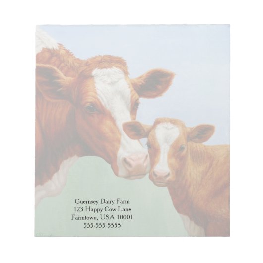 Bloc-note Mère Guernesey Vache et Mignonne Veau (Devant)