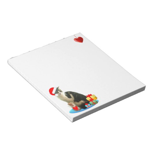 Bloc-note Merlin Chat de Noël mignon (Incliné)