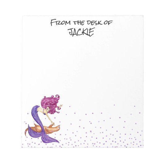 Bloc-note Mermaid Lover du bureau de Notepa personnalisée (Devant)