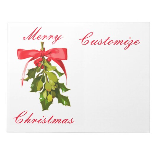 Bloc-note Merry Christmas mistletoe (Devant)