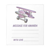 Bloc-note Message capsule temporelle d'anniversaire d'avion (Devant)