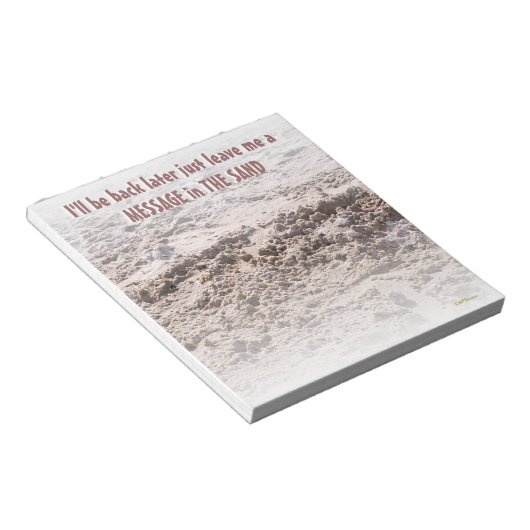 Bloc-note Message dans le sable (Incliné)