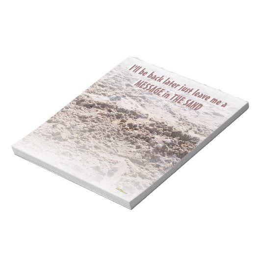 Bloc-note Message dans le sable (Tourné)