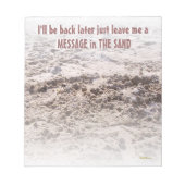 Bloc-note Message dans le sable (Devant)