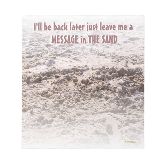 Bloc-note Message dans le sable (Devant)