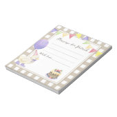 Bloc-note Message de capsule d'anniversaire de canard (Tourné)