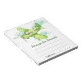 Bloc-note Message de capsule d'anniversaire de l'avion aquar (Incliné)