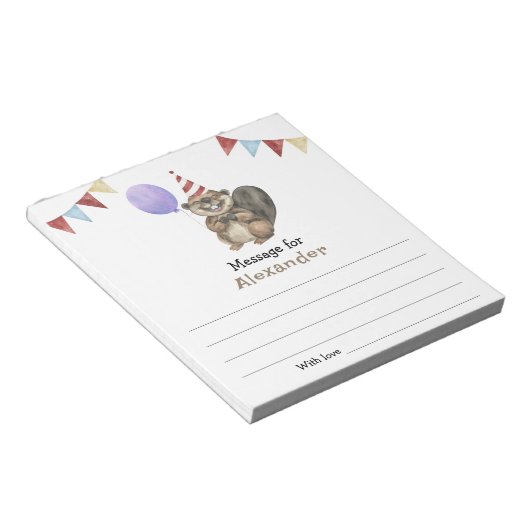 Bloc-note Message de capsule de l'heure d'anniversaire d'un  (Incliné)