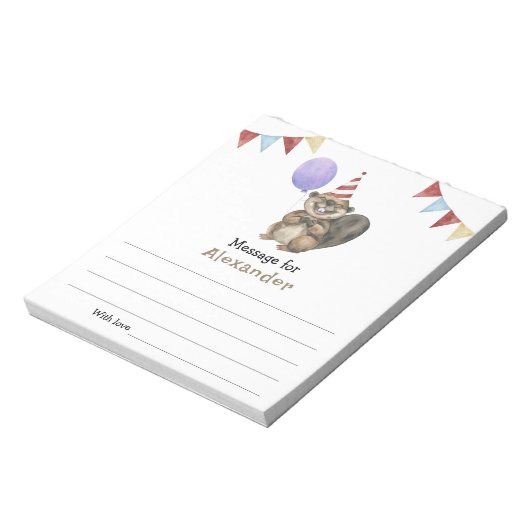 Bloc-note Message de capsule de l'heure d'anniversaire d'un (Tourné)