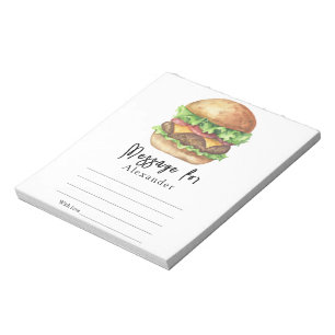 Bloc-note Message de capsule temporelle BBQ Burger