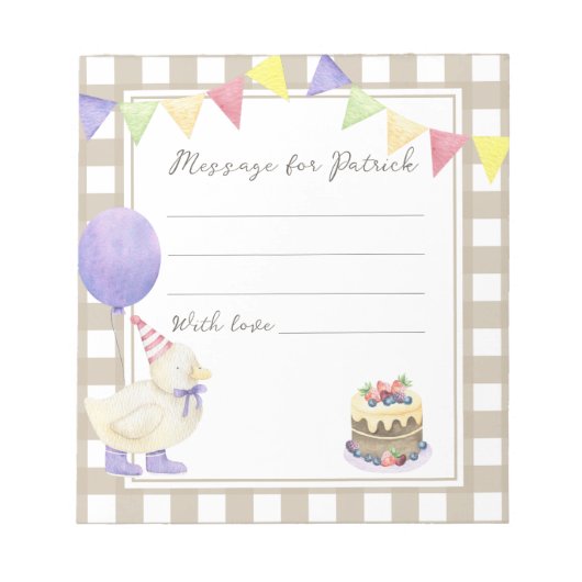 Bloc-note Message de capsule temporelle d'anniversaire de ca (Devant)
