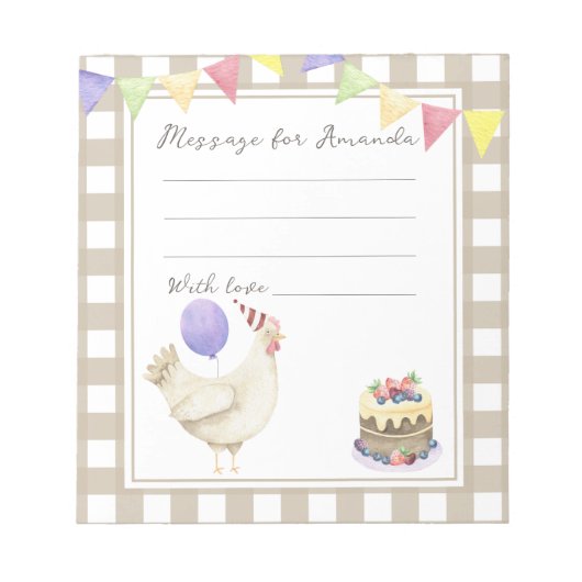Bloc-note Message de capsule temporelle d'anniversaire de po (Devant)