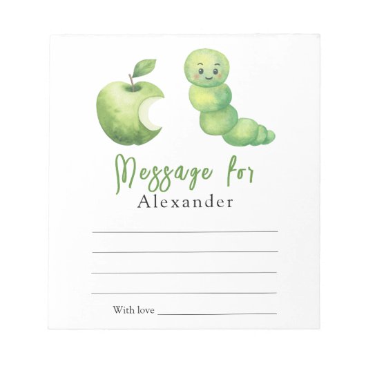 Bloc-note Message de capsule temporelle de petite chenille (Devant)