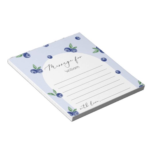 Bloc-note Message de la capsule à temps doux aux bleuets (Incliné)