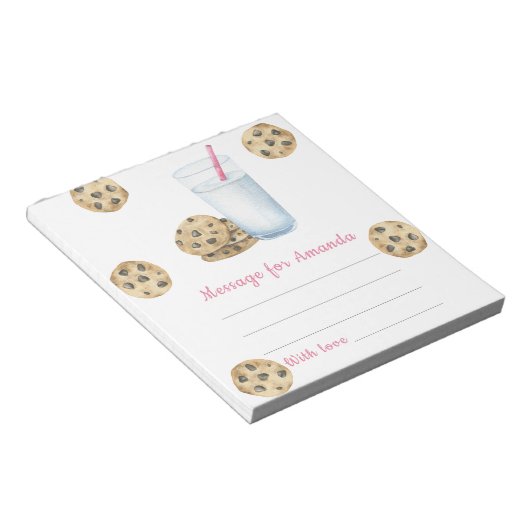 Bloc-note Message de la capsule d'anniversaire de biscuits e (Incliné)