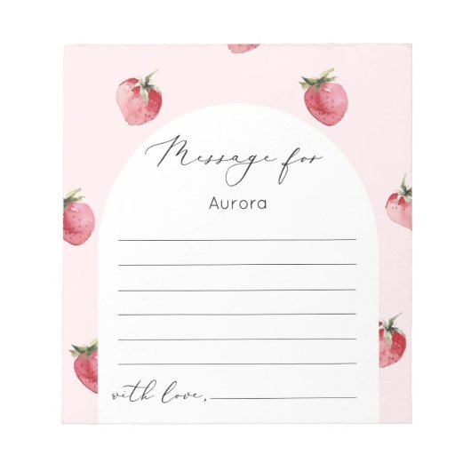 Bloc-note Message de la capsule de mûre de fraise (Devant)
