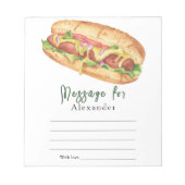 Bloc-note Message de la capsule de temps Hot Dog BBQ (Devant)