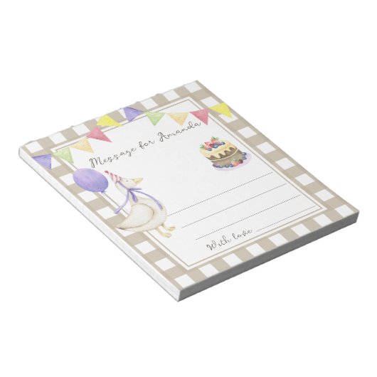 Bloc-note Message de la capsule temporelle d'anniversaire de (Incliné)