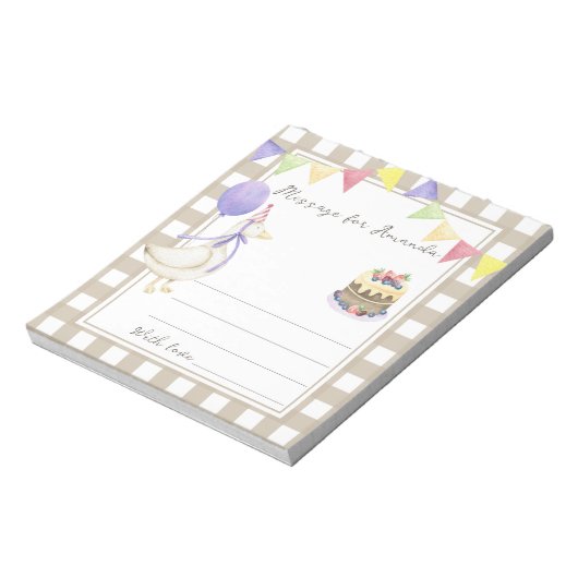 Bloc-note Message de la capsule temporelle d'anniversaire de (Tourné)