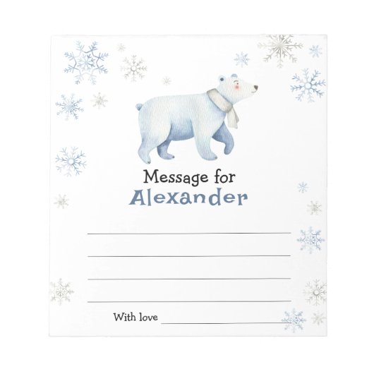 Bloc-note Message de la capsule temporelle de l'ours polaire (Devant)