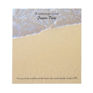Bloc-note Message Du Pasteur, Papier De Note De Sable De Pla