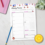 Bloc-note Mete planificateur hebdomadaire pour les artisans<br><div class="desc">Cherchez-vous un cadeau pour un artisan dans votre vie? Ce joli bloc-notes hebdomadaire à planificateur présente des illustrations de machines à coudre vintages, de colle artisanale, de fil et de papillons en papier en rose et bleu. Restez sur la bonne voie avec vos objectifs, votre calendrier, vos habitudes et vos...</div>