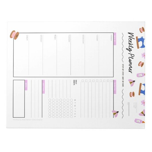 Bloc-note Mete planificateur hebdomadaire pour les artisans (Devant)