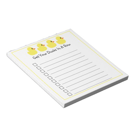 Bloc-note "Mettez vos canards dans une rangée" (Incliné)