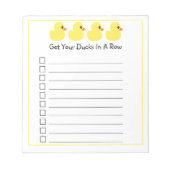 Bloc-note "Mettez vos canards dans une rangée" (Devant)