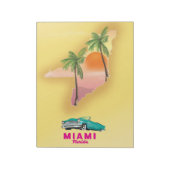 Bloc-note Miami Floride carte illustrée affiche (Tourné)