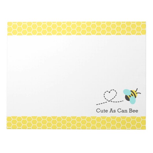 Bloc-note Mignon comme tout, motif en nid d'abeille (Devant)