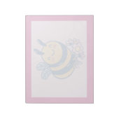 Bloc-note Mignon design d'abeille et de petites fleurs (Tourné)