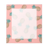 Bloc-note mignon été tropical faux motif d'ananas (Devant)
