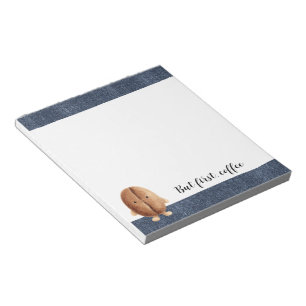 Bloc-note Mignon Haricot de Café Fausse Denim en Jean Bleu
