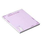 Bloc-note Mignon Kawaii Pastel Violet Lapin qui Regarde vers (Incliné)
