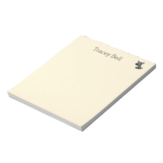 Bloc-note Mignon petit âne gris crème (Tourné)