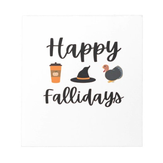 Bloc-note Mignon saison d'automne Joyeux Fallidays Action de (Devant)