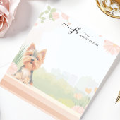 Bloc-note Mignon Yorkshire Terrier de printemps floral perso