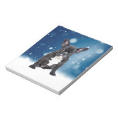 Bloc-note Mignonne French Bulldog Etoiles de neige Bleu Noël (Tourné)