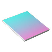 Bloc-note mignonne girly ombre mermaid rose turquoise aqua b (Incliné)