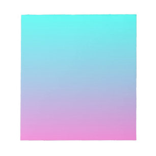 Bloc-note mignonne girly ombre mermaid rose turquoise aqua b