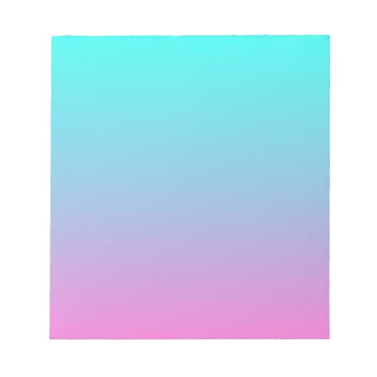 Bloc-note mignonne girly ombre mermaid rose turquoise aqua b (Devant)