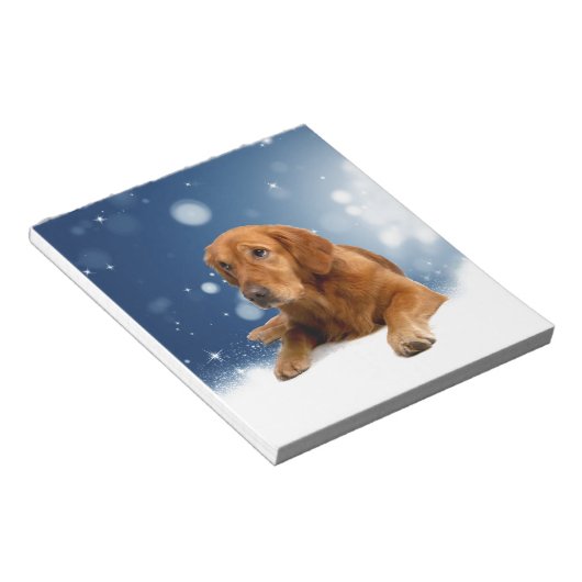 Bloc-note Mignonne Golden Retriever Chien assis dans les éto (Incliné)