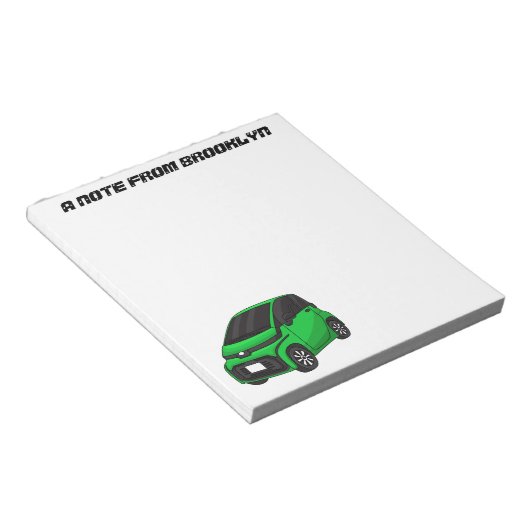 Bloc-note Mignonne micro-voiture verte (Incliné)