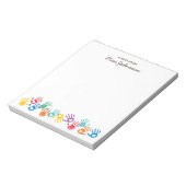 Bloc-note Mignonne Peint Mains Appréciation de l'enseignant (Tourné)