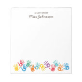 Bloc-note Mignonne Peint Mains Appréciation de l'enseignant (Devant)